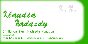 klaudia nadasdy business card