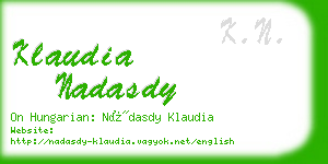 klaudia nadasdy business card